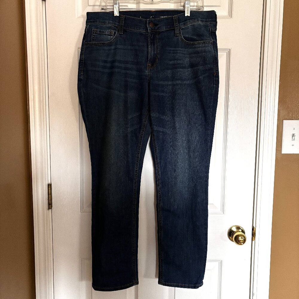 Old Navy Boyfriend Straight Jeans Sz 12 Regular Mid Rise Blue Denim